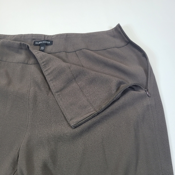 Eileen Fisher Pants Silk High Rise Ankle Side Zip Lightweight Gray, Size Small - Picture 9 of 15